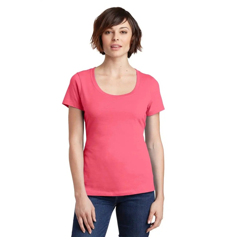 District DM106L Women’s Perfect Weight Scoop Tee – Coral
