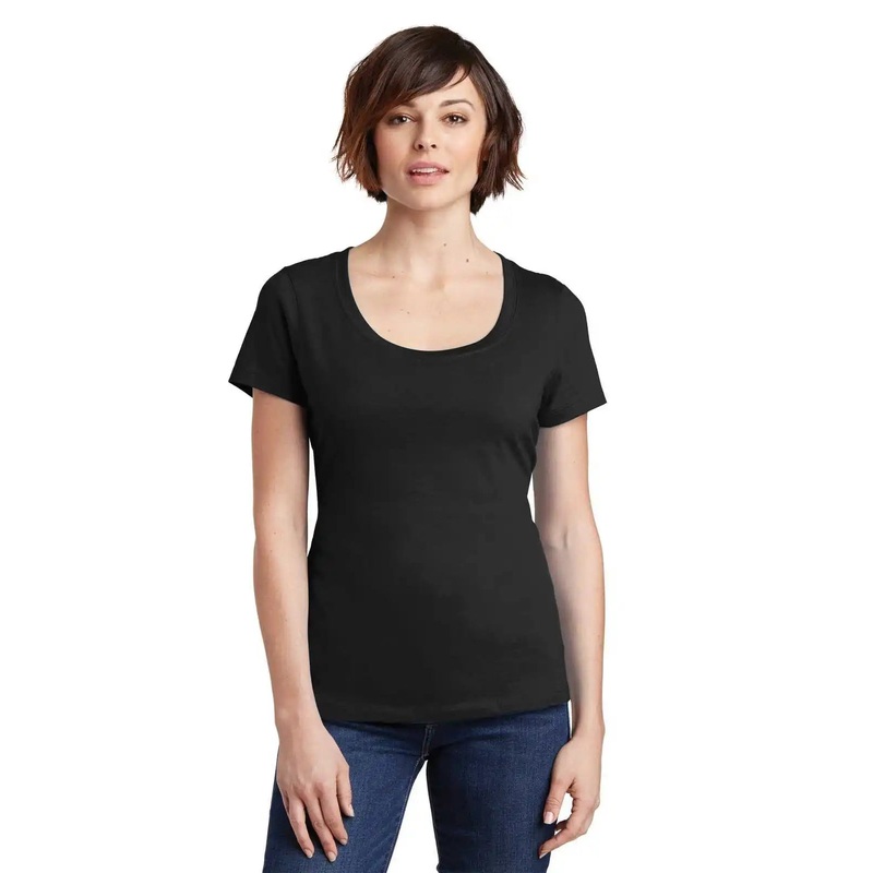 District DM106L Women’s Perfect Weight Scoop Tee – Jet Black