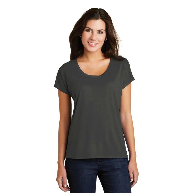 District DM412 Women’s Drapey Dolman Tee – Charcoal