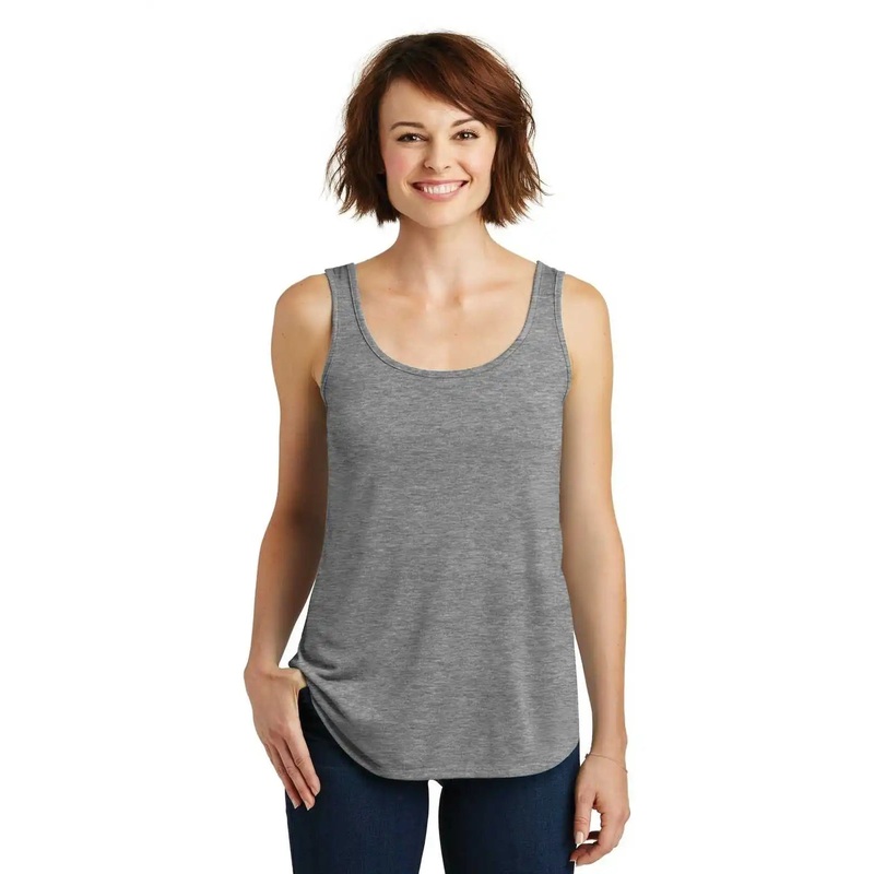 District DM414 Women’s Drapey Tank – Heathered Nickel