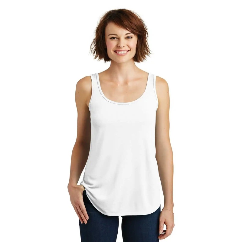 District DM414 Women’s Drapey Tank – White