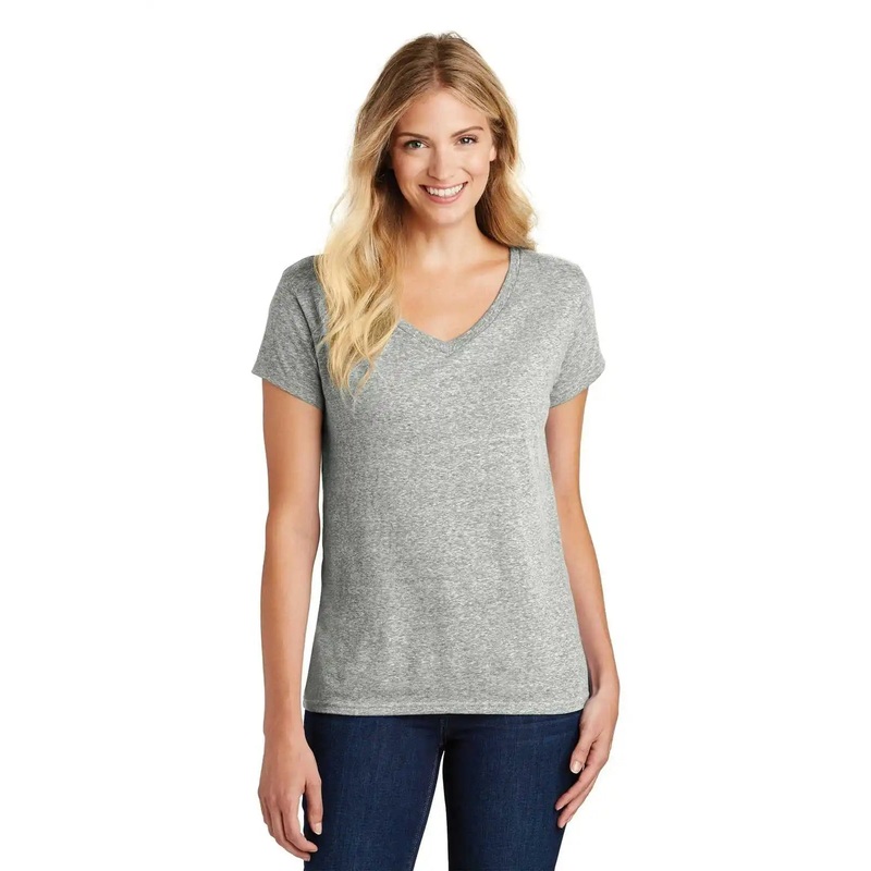 District DM465A Women’s Astro V-Neck Tee – Gray Astro