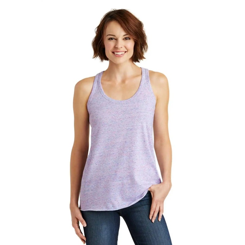 District DM466 Women’s Cosmic Twist Back Tank – White Pink Cosmic