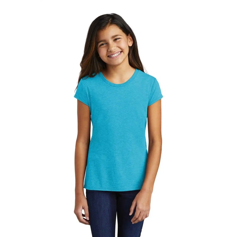 District DT130YG Girls Perfect Tri Tee – Turquoise Frost