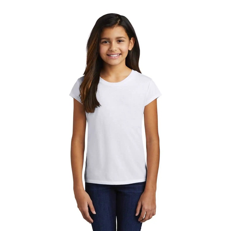 District DT130YG Girls Perfect Tri Tee – White