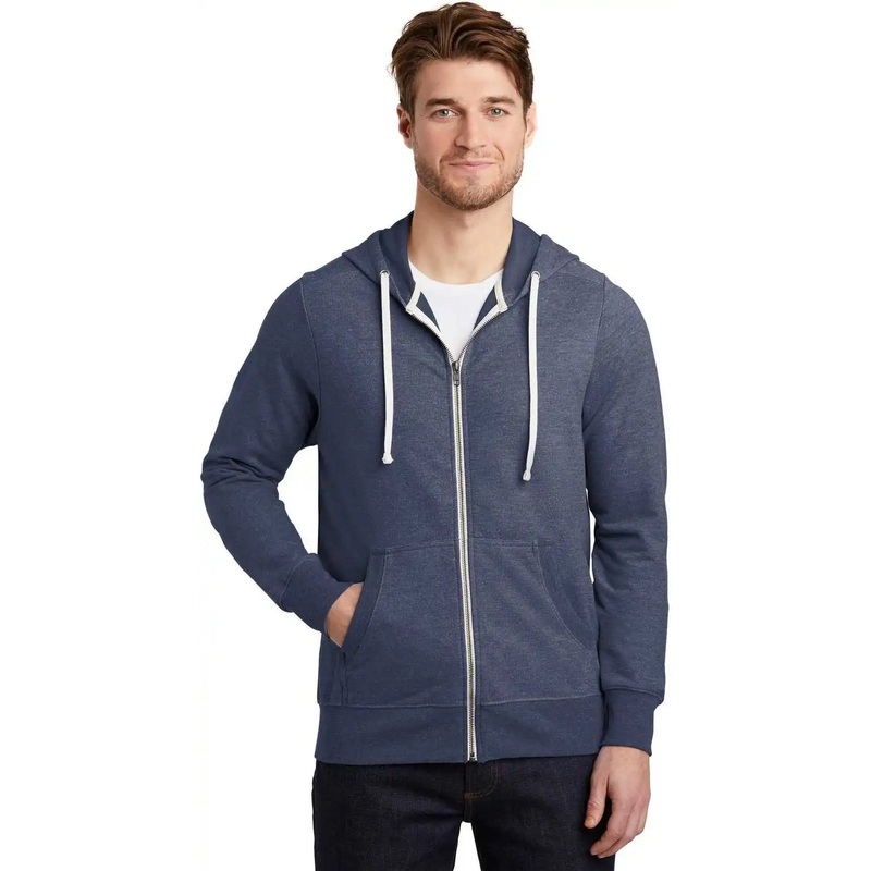 District DT356 Perfect Tri French Terry Full-Zip Hoodie – New Navy