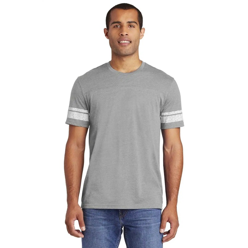 District DT376 Game Tee – Heathered Nickel White