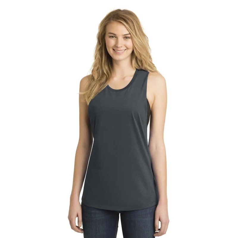 District DT6301 Women’s Fitted V.I.T. Festival Tank – Charcoal