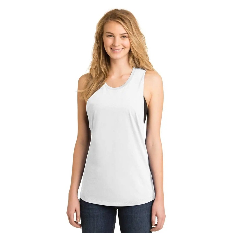 District DT6301 Women’s Fitted V.I.T. Festival Tank – White