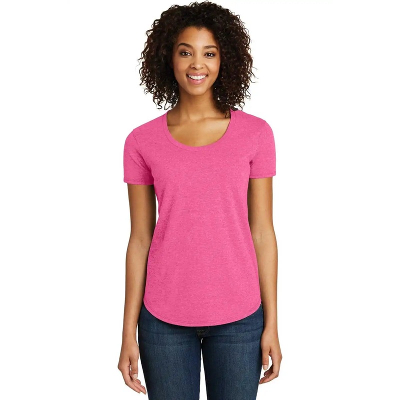District DT6401 Women’s Fitted Very Important Tee Scoop Neck – Fuchsia Frost