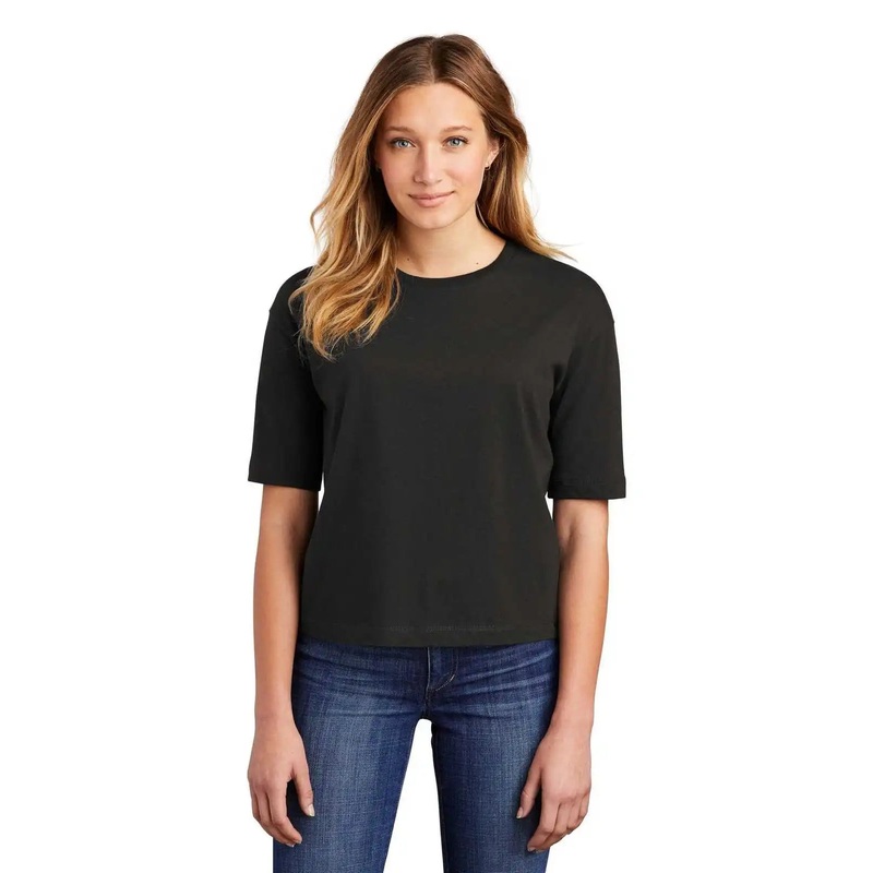 District DT6402 Women’s V.I.T. Boxy Tee – Black