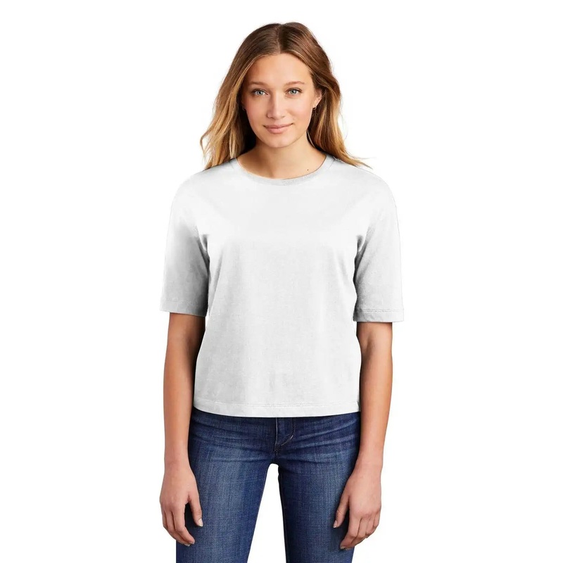District DT6402 Women’s V.I.T. Boxy Tee – White