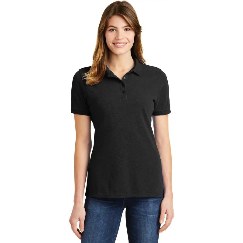 Port & Company LKP1500 Ladies Combed Ring Spun Pique Polo – Jet Black