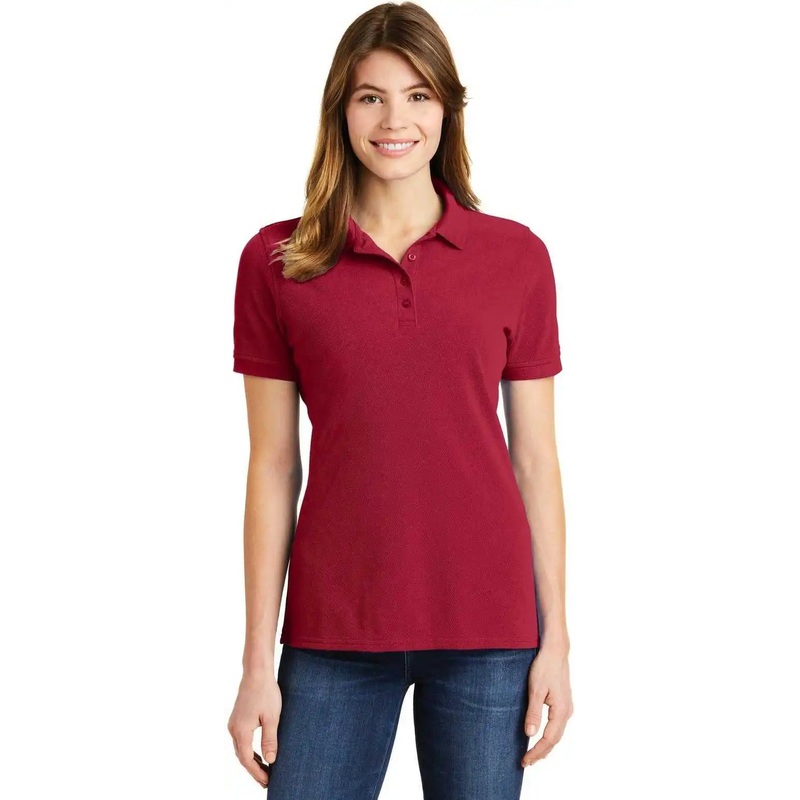 Port & Company LKP1500 Ladies Combed Ring Spun Pique Polo – Red