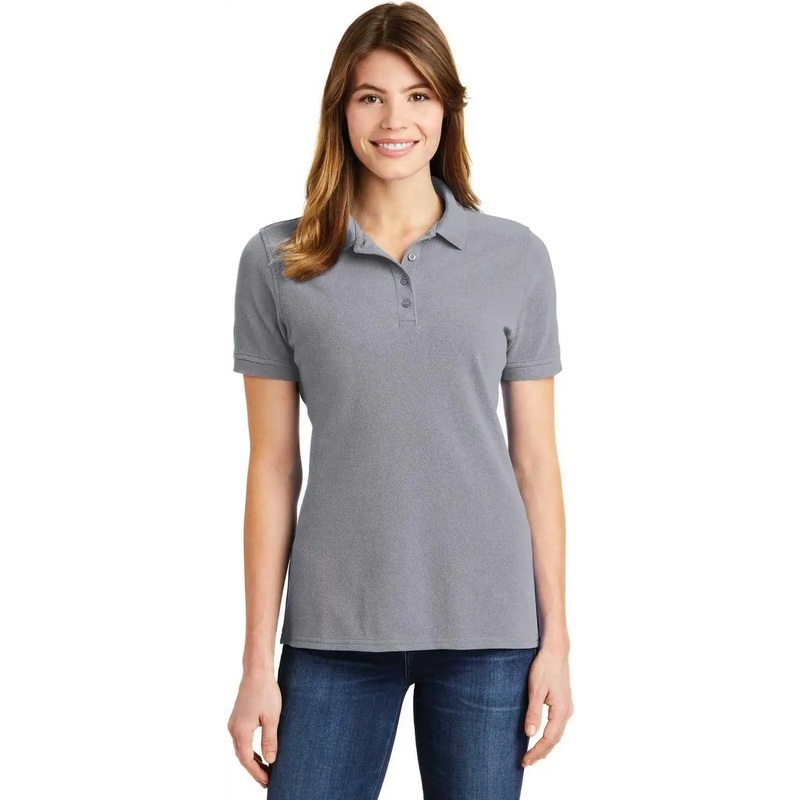Port & Company LKP1500 Ladies Combed Ring Spun Pique Polo – Silver