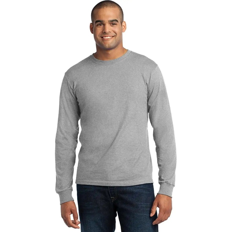Port & Company USA100LS Long Sleeve All-American Tee – Athletic Heather