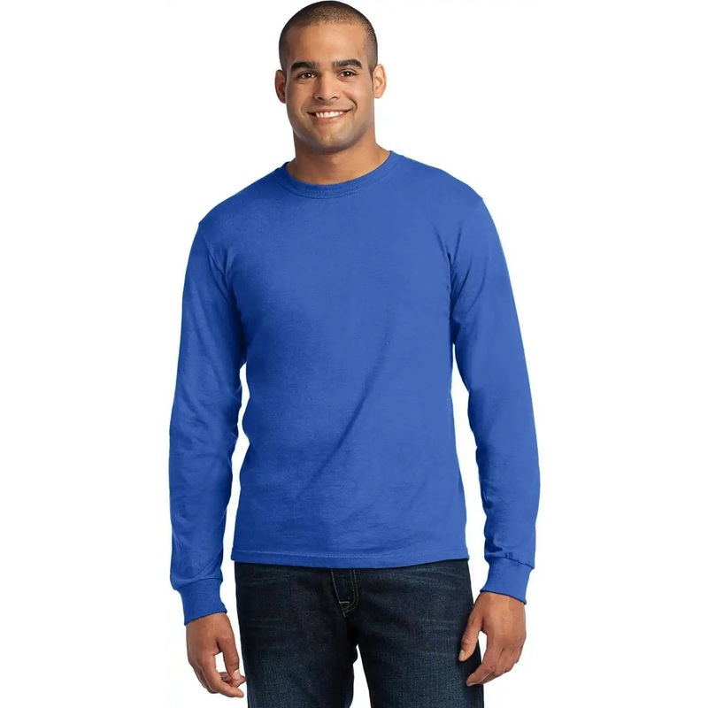 Port & Company USA100LS Long Sleeve All-American Tee – Royal