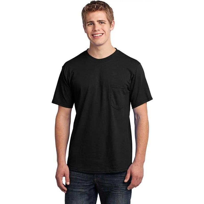 Port & Company USA100P All-American Pocket Tee – Black