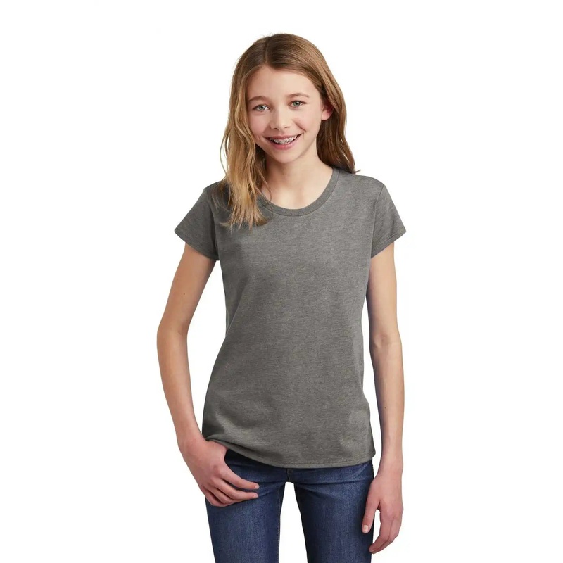 District DT6001YG Girls Very Important Tee – Gray Frost