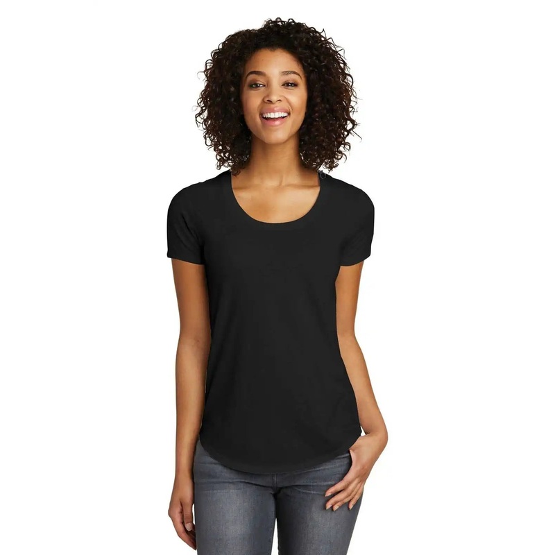 District DT6401 Women’s Fitted Very Important Tee Scoop Neck – Black