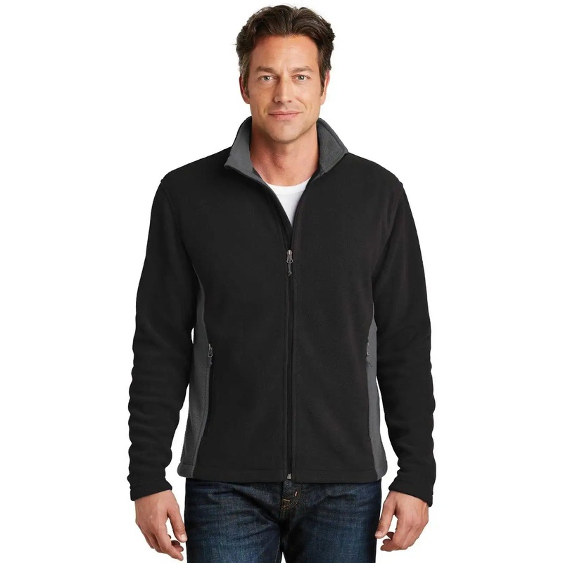 Port Authority F216 Colorblock Value Fleece Jacket – Black Battleship Gray