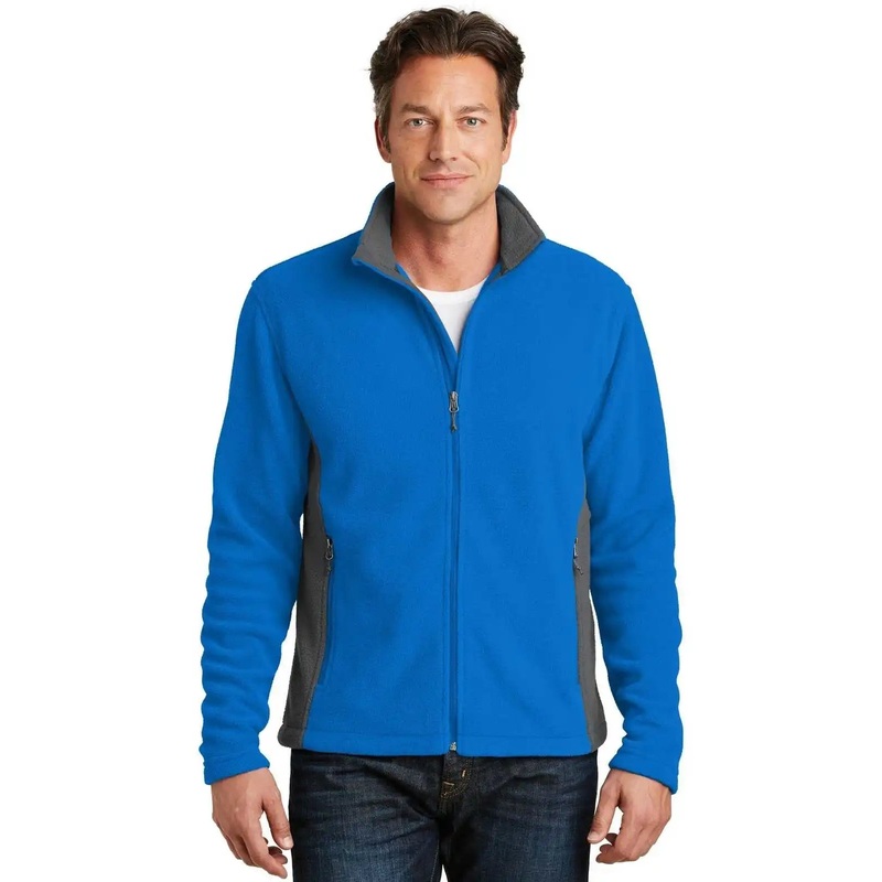 Port Authority F216 Colorblock Value Fleece Jacket – Skydiver Blue Battleship Gray