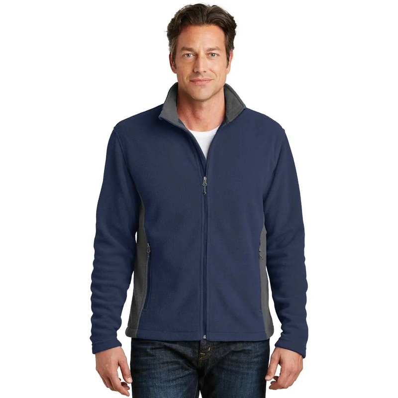 Port Authority F216 Colorblock Value Fleece Jacket – True Navy Battleship Gray