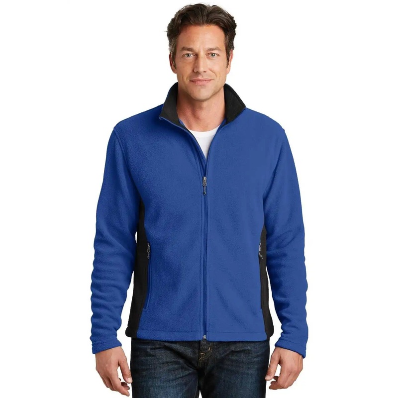 Port Authority F216 Colorblock Value Fleece Jacket – True Royal Black