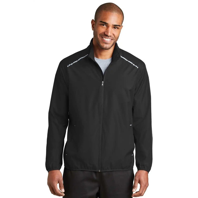 Port Authority J345 Zephyr Reflective Hit Full-Zip Jacket – Black