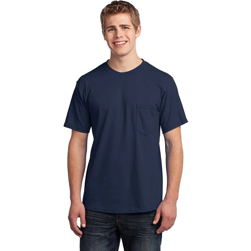 Port & Company USA100P All-American Pocket Tee – Navy
