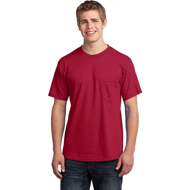 Port & Company USA100P All-American Pocket Tee – Red