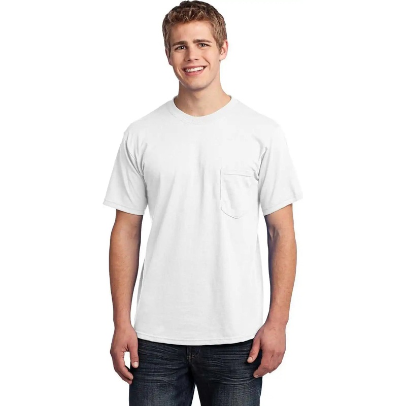 Port & Company USA100P All-American Pocket Tee – White