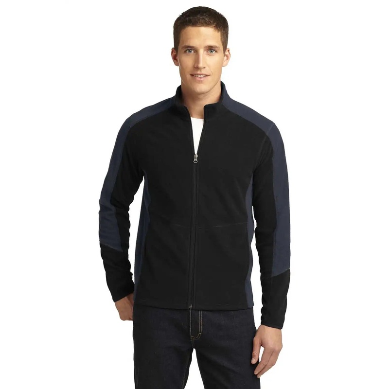 Port Authority F230 Colorblock Microfleece Jacket – Black Battleship Gray