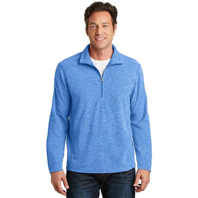 Port Authority F234 Heather Microfleece 1/2-Zip Pullover – Light Royal Heather