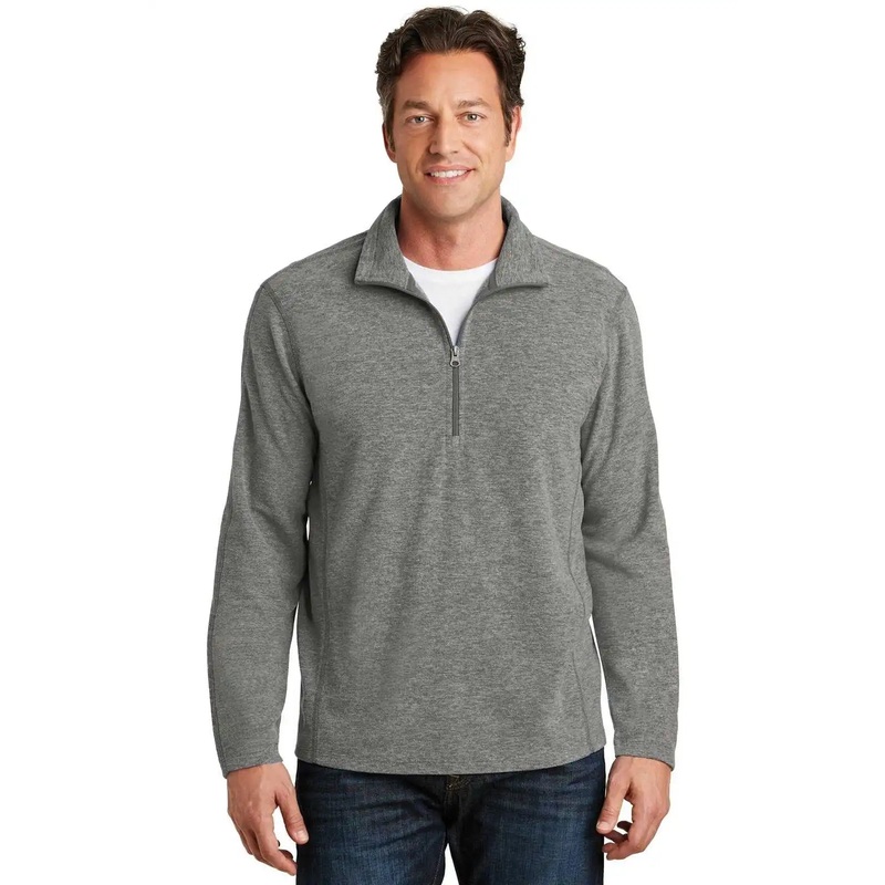 Port Authority F234 Heather Microfleece 1/2-Zip Pullover – Pearl Gray Heather