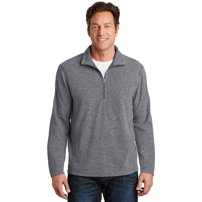 Port Authority F234 Heather Microfleece 1/2-Zip Pullover – True Navy Heather