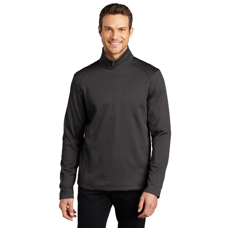 Port Authority F248 Diamond Heather Fleece 1/4-Zip Pullover – Dark Charcoal Heather