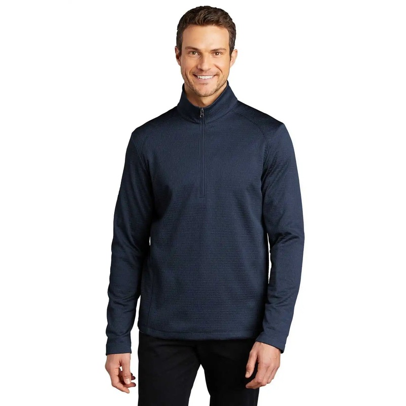 Port Authority F248 Diamond Heather Fleece 1/4-Zip Pullover – Dress Blue Navy Heather