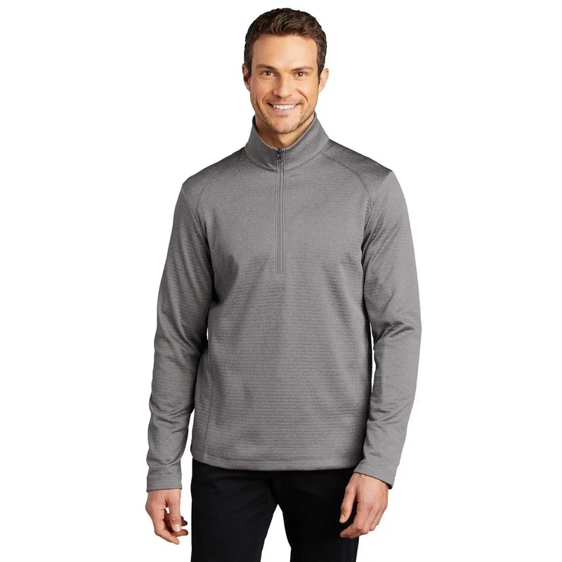 Port Authority F248 Diamond Heather Fleece 1/4-Zip Pullover F248Gusty Gray Heather