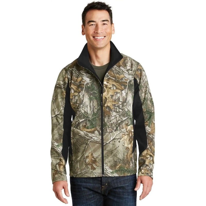 Port Authority J318C Camouflage Colorblock Soft Shell – Realtree Xtra Black
