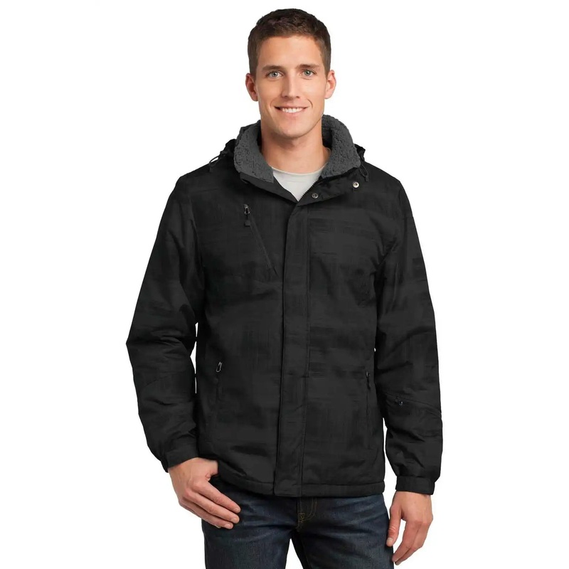 Port Authority J320 Brushstroke Print Insulated Jacket – Black