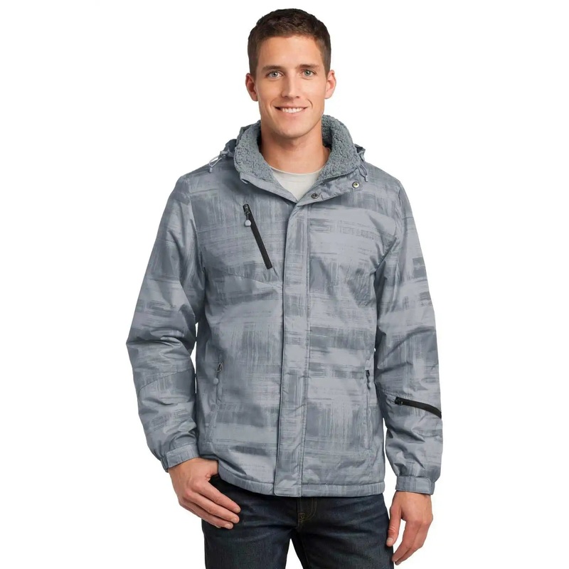 Port Authority J320 Brushstroke Print Insulated Jacket – Gray