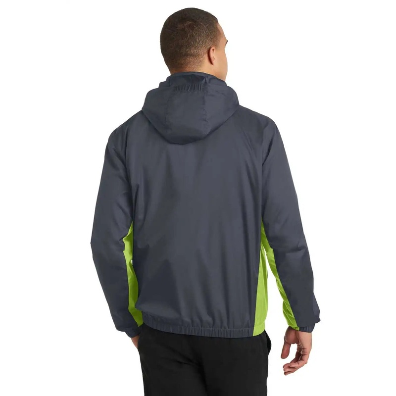 Port Authority J330 Core Colorblock Wind Jacket – Battleship Gray Charge Green