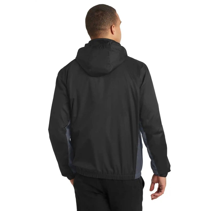 Port Authority J330 Core Colorblock Wind Jacket – Black Battleship Gray