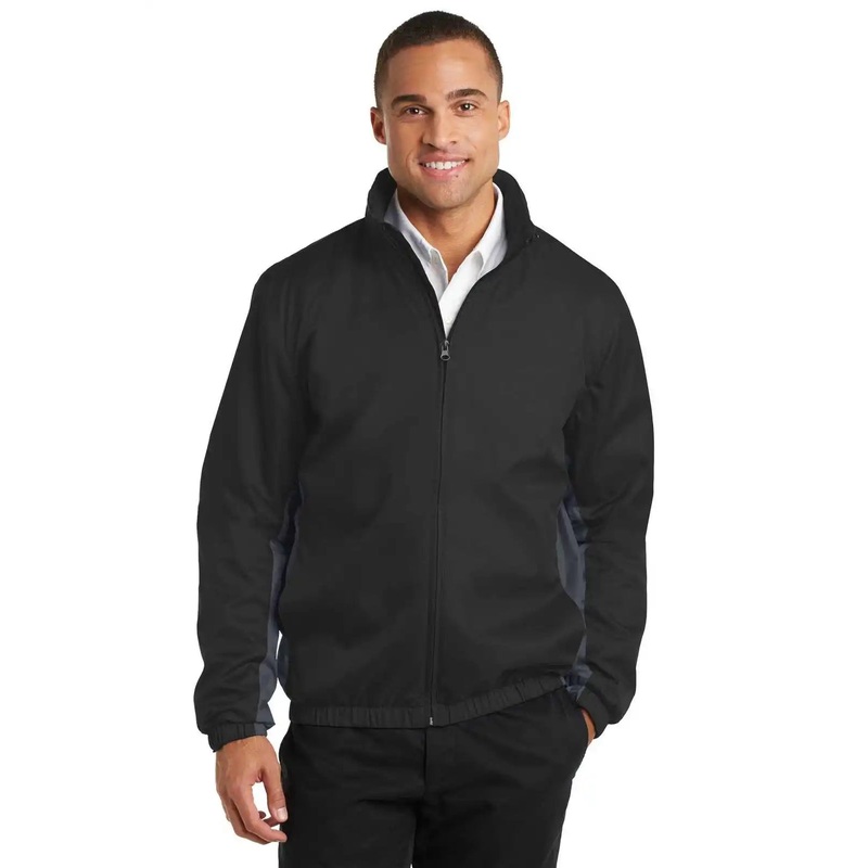 Port Authority J330 Core Colorblock Wind Jacket – Black Battleship Gray
