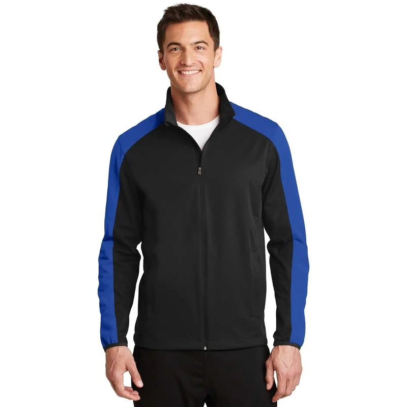 Port Authority J718 Active Colorblock Soft Shell Jacket – Deep Black True Royal