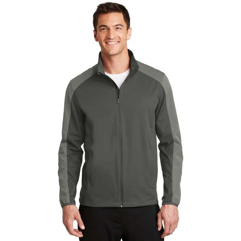 Port Authority J718 Active Colorblock Soft Shell Jacket – Gray Steel Rogue Gray