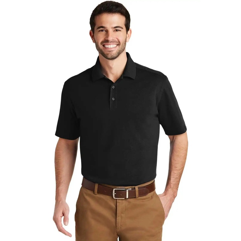 Port Authority K164 Superpro Knit Polo – Black