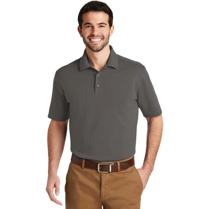 Port Authority K164 SuperPro Knit Polo – Sterling Gray