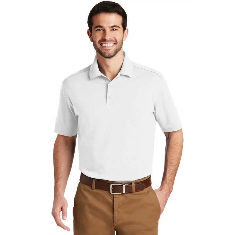 Port Authority K164 Superpro Knit Polo – White